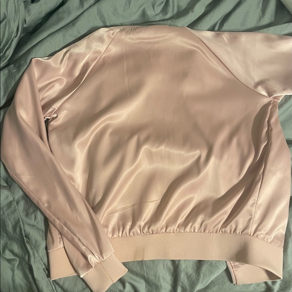 Pink Silk Bomber Jacket - Picture 3 of 3